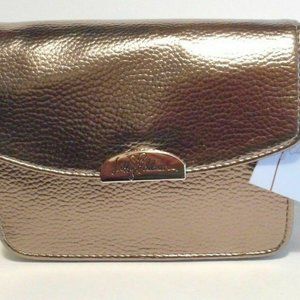 NEW LIBBY EDELMAN Shiny Lead Silver Color Mini Cross body Handbag